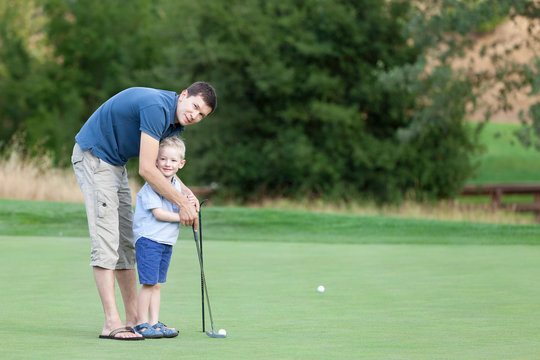 Family At Golf Course