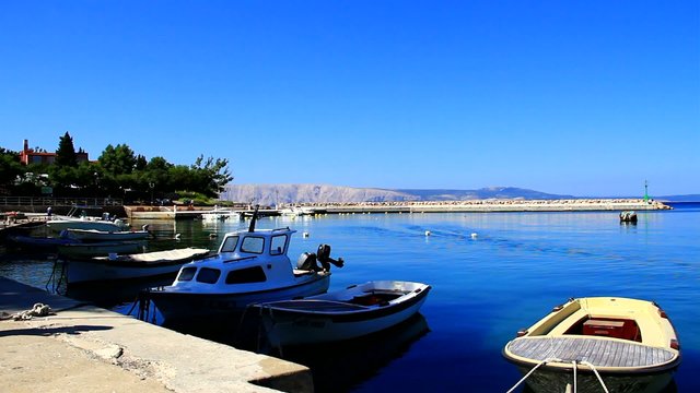 Boats in the marina on sunny summer day.