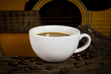 Hot coffee in cup