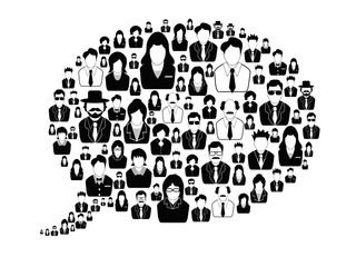 business people in the speech bubble