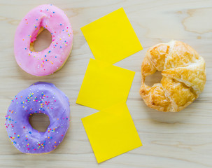 Donut with paper note