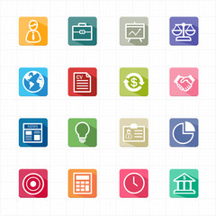 Flat icons business finance and white background