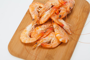 fresh shrimp  isolated on a white background