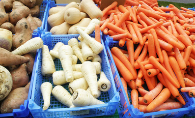 Sweet Potatoes, Butternut Squashes, Parsnips and Carrots