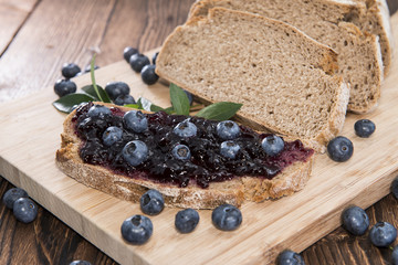 Slice of Bread with Blueberry Jam