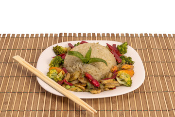 Grilled vegetables with rice