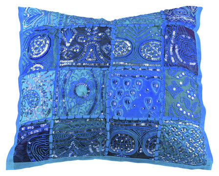 coussin bleu