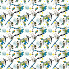 The space journey - illustration for the children