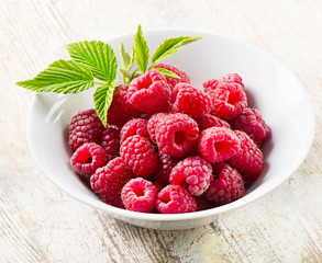 Fresh raspberries .Selective focus