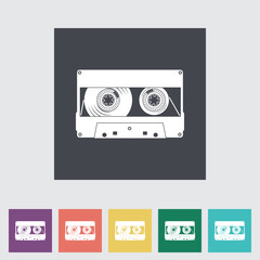 Audiocassette flat single icon.