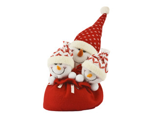 Snowman isolated on white background