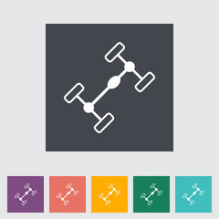 Chassis car flat single icon.