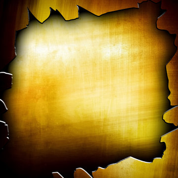 cracked golden plate background