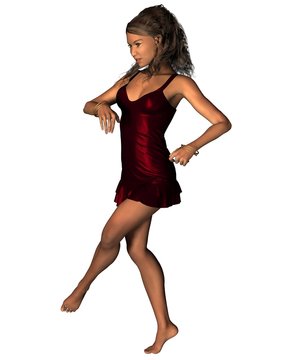 recommend clip art: Latin Woman in Red Dress, Dancing