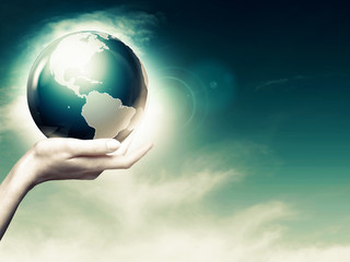 Whole world in your hands, abstract environmental backgrounds