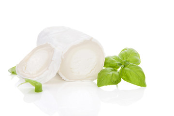 Delicious goat cheese isolated.