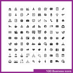 Fototapeta na wymiar 100 business icons set.