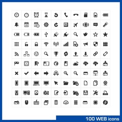 Fototapeta na wymiar 100 web icons set. Vector web pictograms.