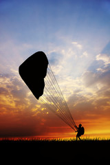 Paragliding on the mountain