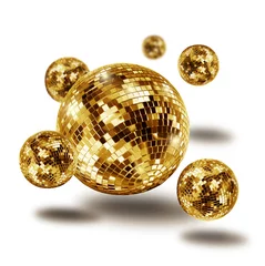 Cercles muraux Sports de balle Golden disco mirror ball atomium