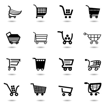 set collection of vector shopping cart icons