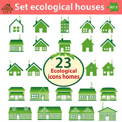 Set of ecological houses of varying complexity