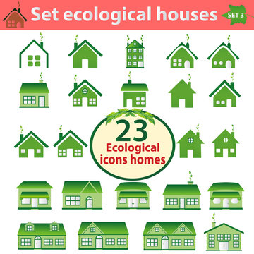 Set of ecological houses of varying complexity
