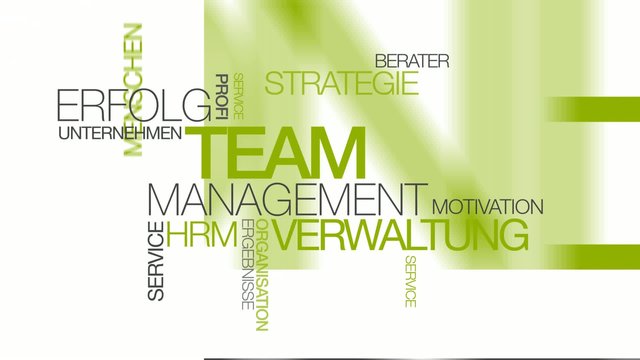 Team management verwaltung beratung wort tag cloud animierte