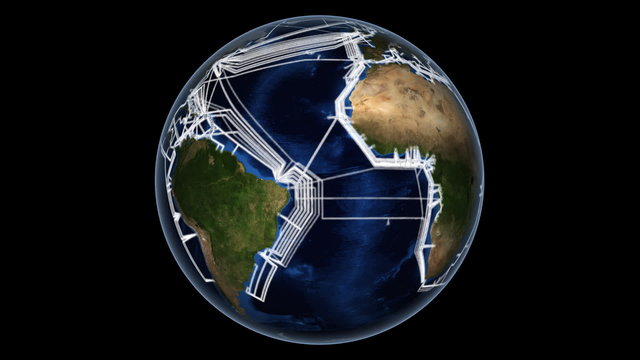 Submarine internet cable map.