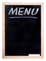 blackboard with an inscription of the menu