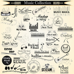 vector illustration of music and entertainment calligraphy