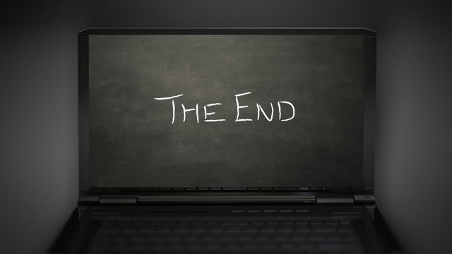 The End at notebook computer