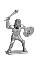 Toy soldier on a white background, knight