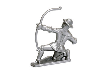 Toy soldier on a white background, knight