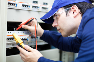 Electrician at work