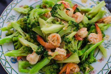 Fried Broccoli shrimp.