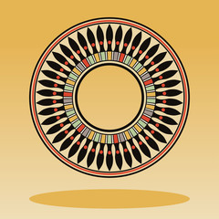 Egyptian national antique round pattern, vector.