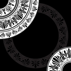 Invitation card with greek national pattern, vector