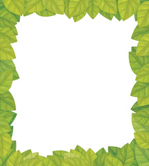 Vector frame of green leaves.
