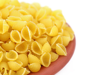 Pasta macaroni over white background