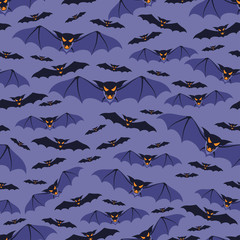 Halloween seamless pattern with bats.