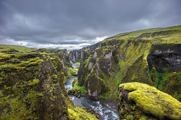 Fototapeta na wymiar Fjadrargljufur Canyon, Islandia