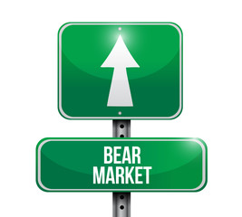 bear market road sign illustrations