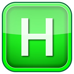 Fototapeta premium Green square shiny icon