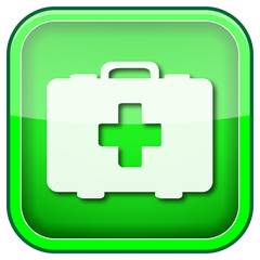 Obraz premium Green square shiny icon