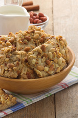 sweet cookies on wood