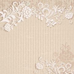 Abstract beige grungy floral background