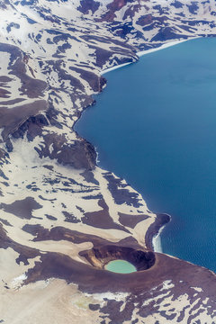 Birdview of Öskjuvatn with Víti - Crater, Askja area, Iceland