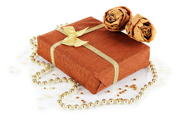 Romantic parcel isolated on white