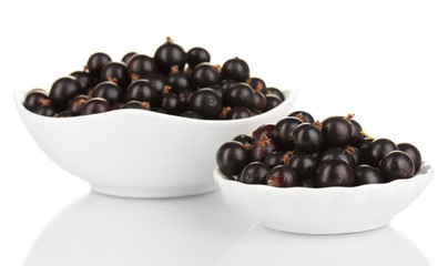 Fresh black currant isolated on white